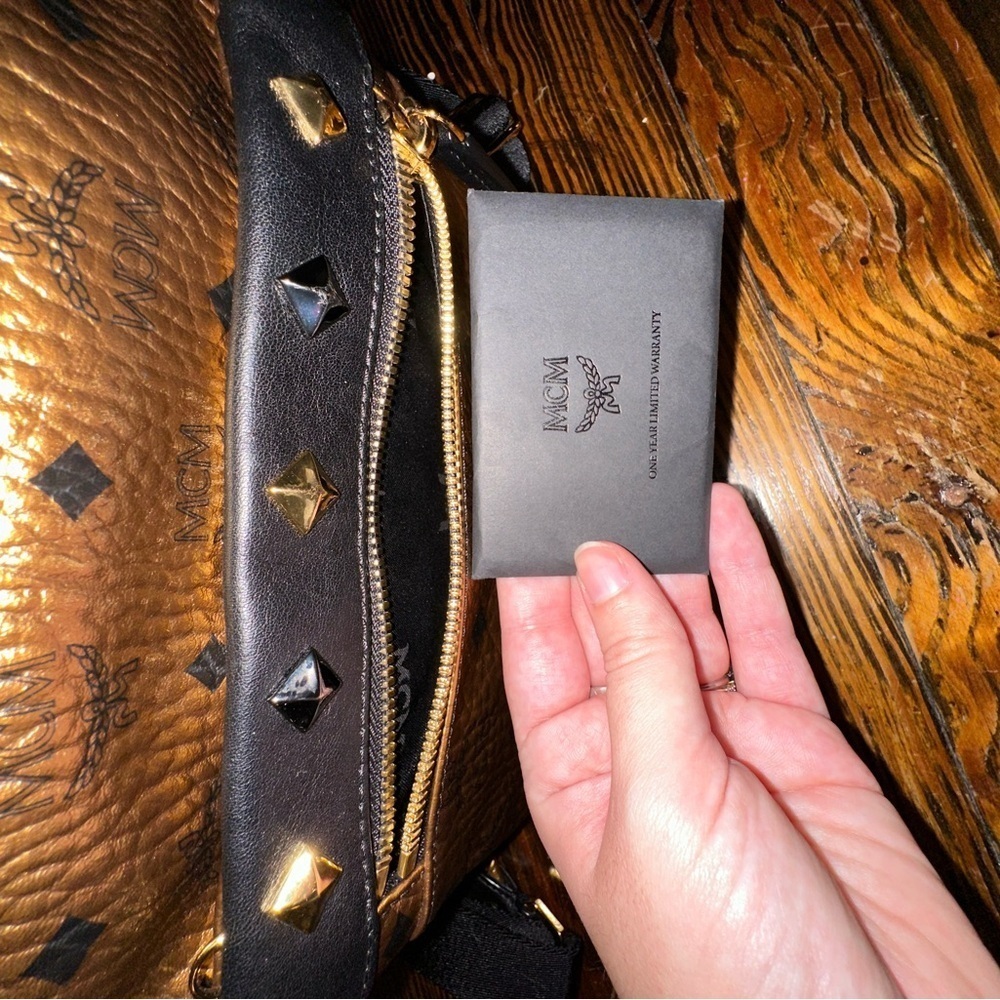 AUTHENTIC MCM LIMTED EDITION GOLD BROZE Studded Backpack - Picture 8 of 8